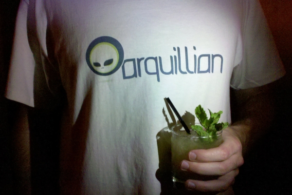 Arquillian t-shirt with drink